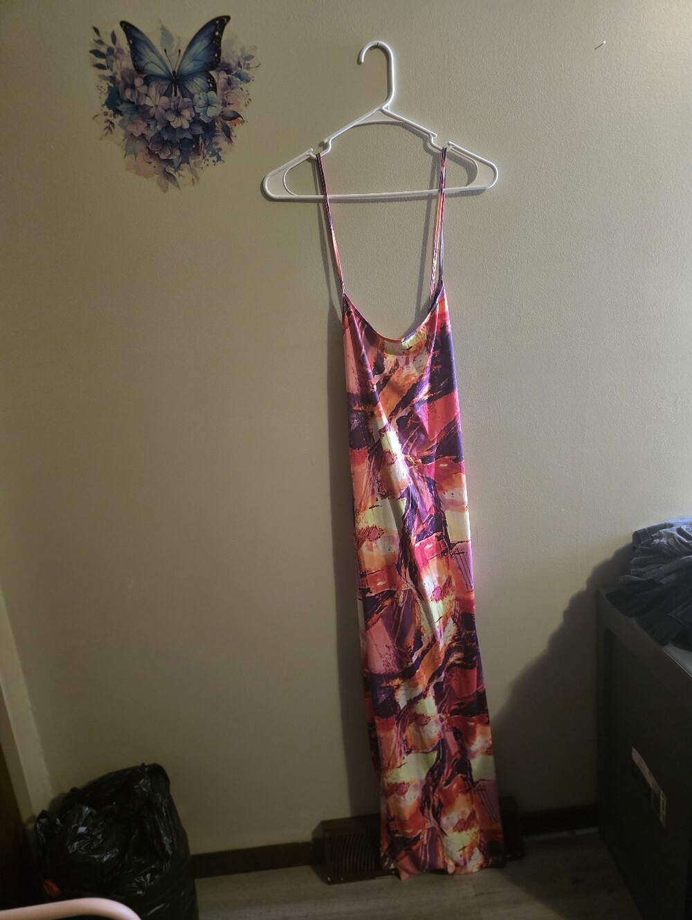 SHEIN Pink Multi-Color Floral Maxi Dress